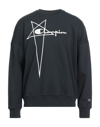 Rick Owens X Champion Pullover With Striking Graphic Design In Black
