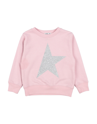 Golden Goose Kids' Glitter Star-patch Cotton Sweatshirt In Light Pink