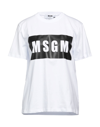 Msgm Logo Print Crewneck T-shirt In White