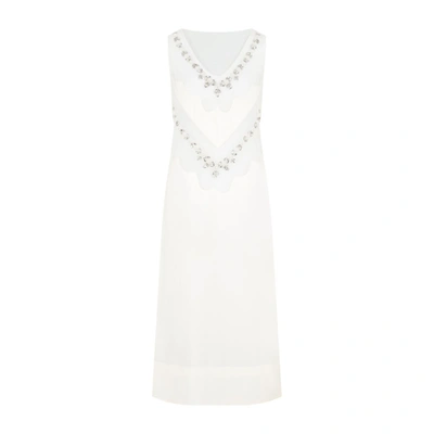 Simone Rocha Slip Dress In Cream Ivory