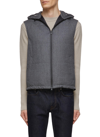 EQUIL THERMOFUSED FRONT ZIP HOODED WOOL VEST