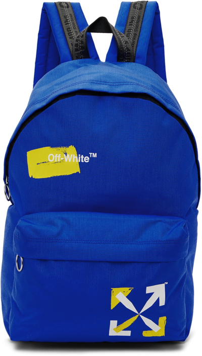 Off-white Kids Blue Shape Backpack In Blue Yellow