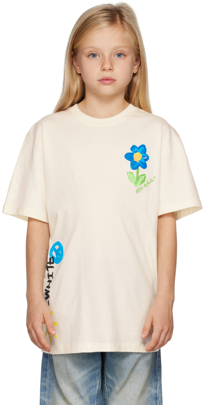 Off-white Kids  Sun & Peace T-shirt In Off White Multicolor