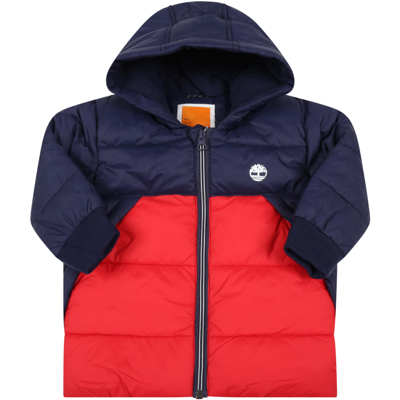 Timberland Multicolor Jacket For Baby Boy In Blue