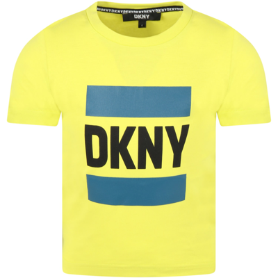 Dkny Kids' Boys Yellow Logo T-shirt