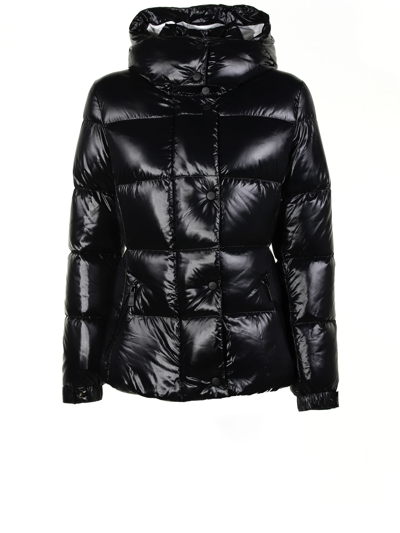 Add Down Jacket With Detachable Hood In Black