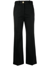 Patou Cotton High Waist Wide Leg Trousers In Nero