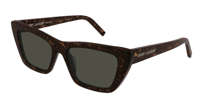 Saint Laurent Sunglasses In Marrone/grigio