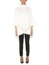 Michael Michael Kors Turtleneck Poncho In Bianco