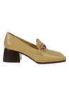 Tory Burch Perrine Leather Loafer With Logo Clamp In Cornbread