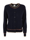 Paul Smith Womens Knitted Cardigan With Buttons In Dark Navy