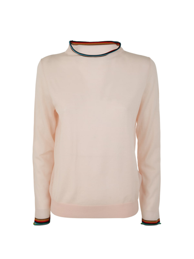 Paul Smith Womens Knitted Pullover With Integral Neck In Off White