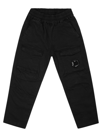 C.p. Company U16 Stretch Sateen Peach Pants In Black