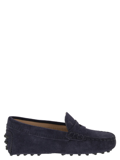 Tod's Kids' Suede Loafer In Blue