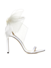 Jimmy Choo Aveline 100 Bow-embellished Grosgrain Sandals In Latte/latte
