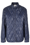 Aspesi Quilted Button-up Jacket In Blu
