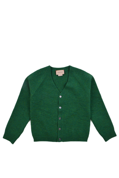 Gucci Kids' Wool Cardigan In Green