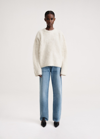 Totême Beige Boxy Silk Knit Sweater In Macadamia