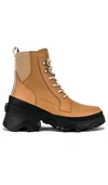 Sorel Brex Womens Lace Up Round Toe Ankle Boots In Tan