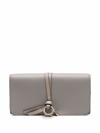 Chloé Alphabet Textured-leather Wallet In Grey