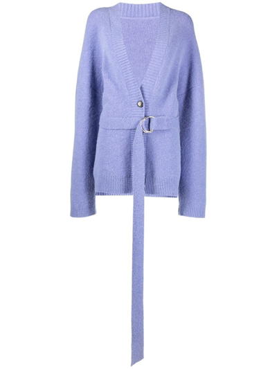 Nanushka Drop-shoulder Belted Cardi-coat In Lilac