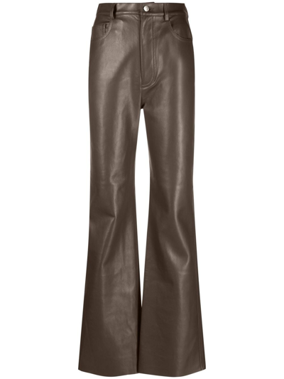 Nanushka Straight-leg Recycled Leather Trousers In Brown