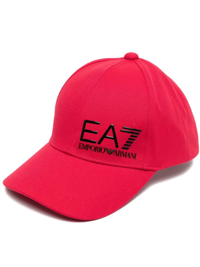 Ea7 Logo-print Baseball Cap In 红色