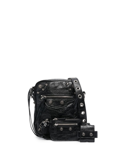 Balenciaga Le Cagole Messenger Bag In 1000 - Black