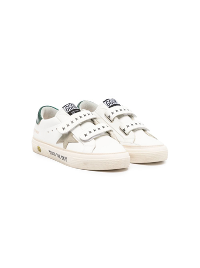 Golden Goose Kids' May Touch-strap Sneakers In White