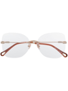 Chloé Rimless Butterfly-frame Glasses In Neutrals