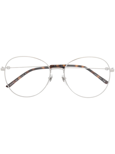 Gucci Round Frame Glasses In Silver