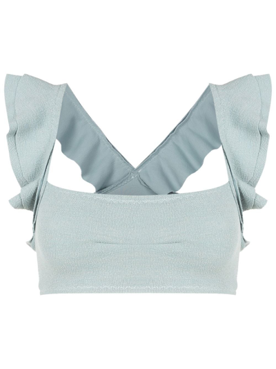 Clube Bossa Jasper Square Neck Bikini Top In Blue