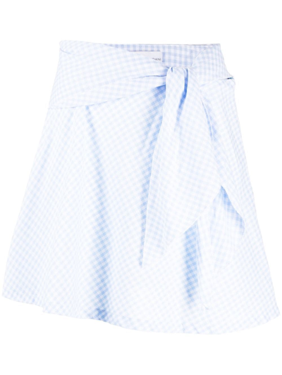 Stefania Vaidani Vichy Gingham-print Mini Skirt In 蓝色