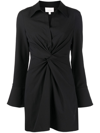 Cinq À Sept Mckenna Twist-front Collared Dress In 黑色