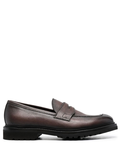 Barrett Penny-slot Leather Loafers In Black