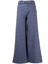 RODEBJER GINGHAM-CHECK WIDE-LEG TROUSERS