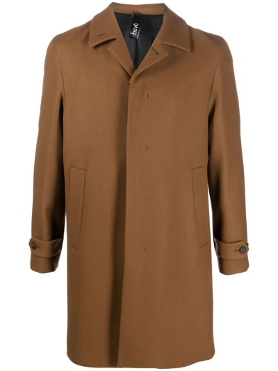 Hevo Single-breasted Wool Coat In Brown