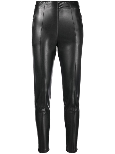 Ermanno Scervino Coated High-waist Skinny Trousers In 黑色