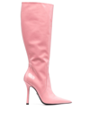 Blumarine Patent Leather Knee-high Boots In N0729 Bubblegum