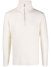 Dell'oglio Stand-collar Half-zip Jumper In 白色