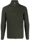 Dell'oglio Stand-collar Half-zip Jumper In 绿色