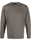 Dell'oglio Crew-neck Fine-knit Jumper In 灰色