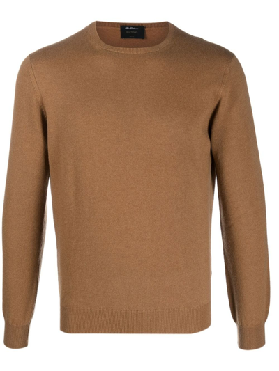 Dell'oglio Crew Neck Cashmere Jumper In 褐色