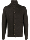 Dell'oglio Stand-collar Button-front Cardigan In 褐色