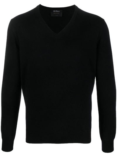 Dell'oglio V-neck Fine-knit Jumper In Schwarz