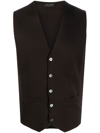 Dell'oglio V-neck Fine-knit Vest In 褐色