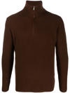 Dell'oglio Stand-collar Half-zip Jumper In 褐色