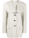 Low Classic Cut-out Buttoned Jacket In 中性色