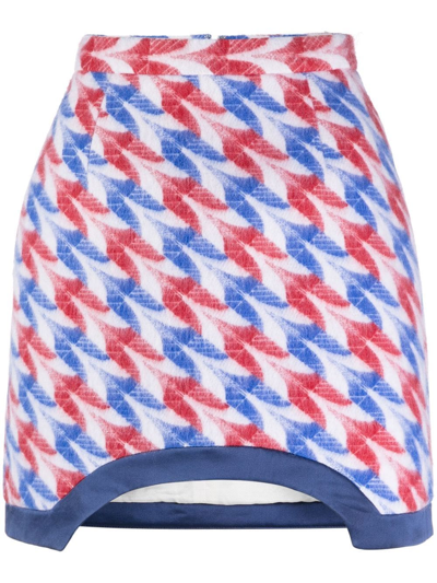 Casablanca Aviation Check Pencil Skirt In Multi