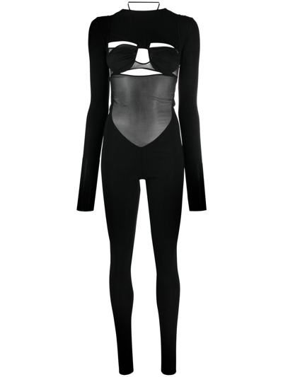 Nensi Dojaka Cut-out Panelled Jumpsuit In Black